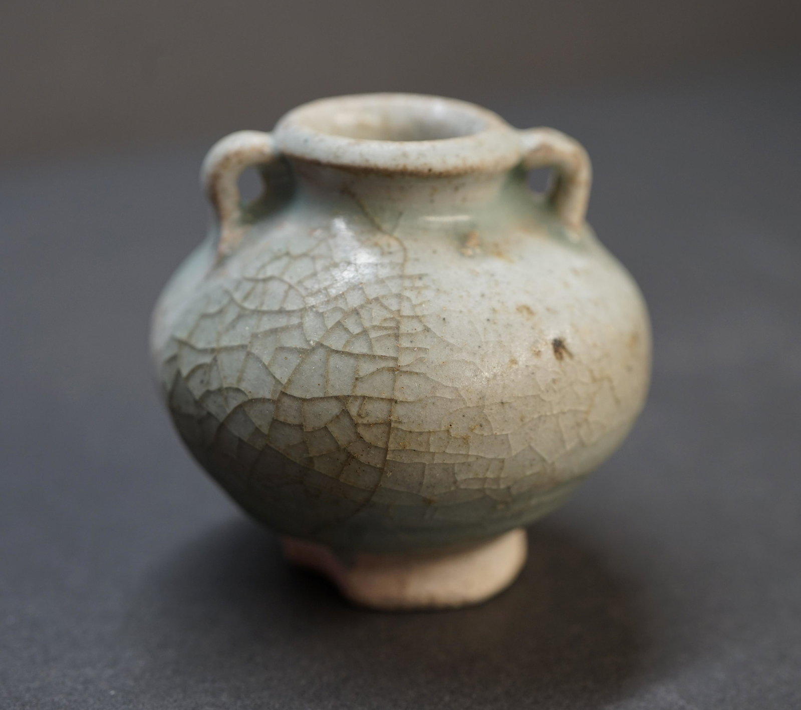 antique blue vessel: around 2 1/2 inch , great condition