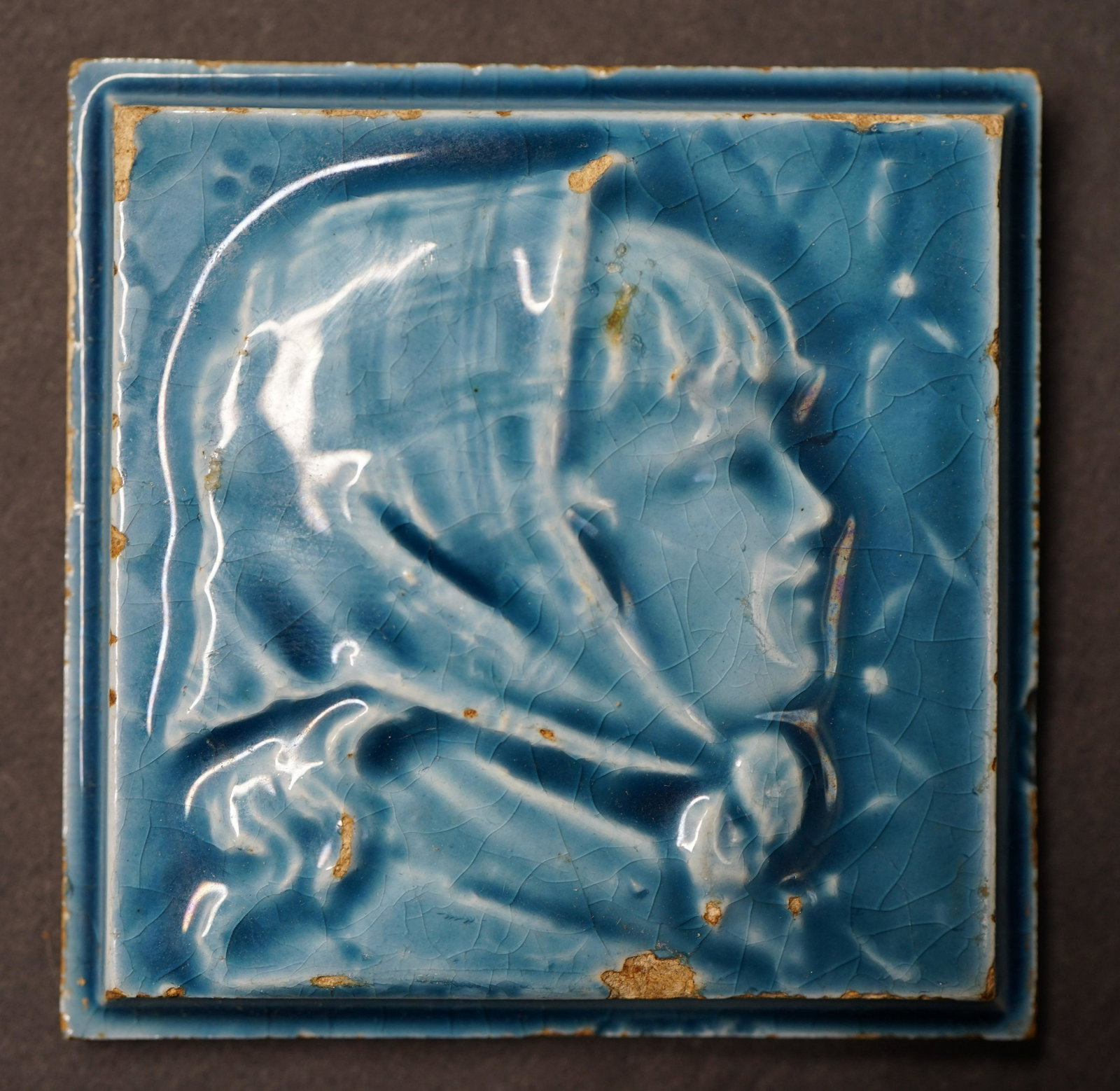 Victorian tile of a woman , Trenton: Victorian tile of a woman , Trenton , 3 X 3 inchs