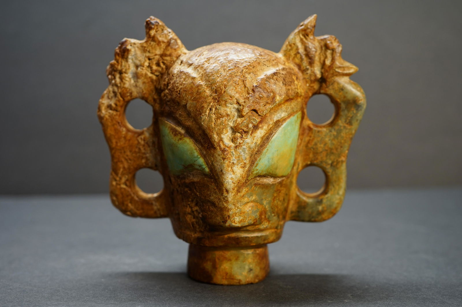 6  inch Hard stone, Hongshan culture head or  "Alien" (1 of 11)