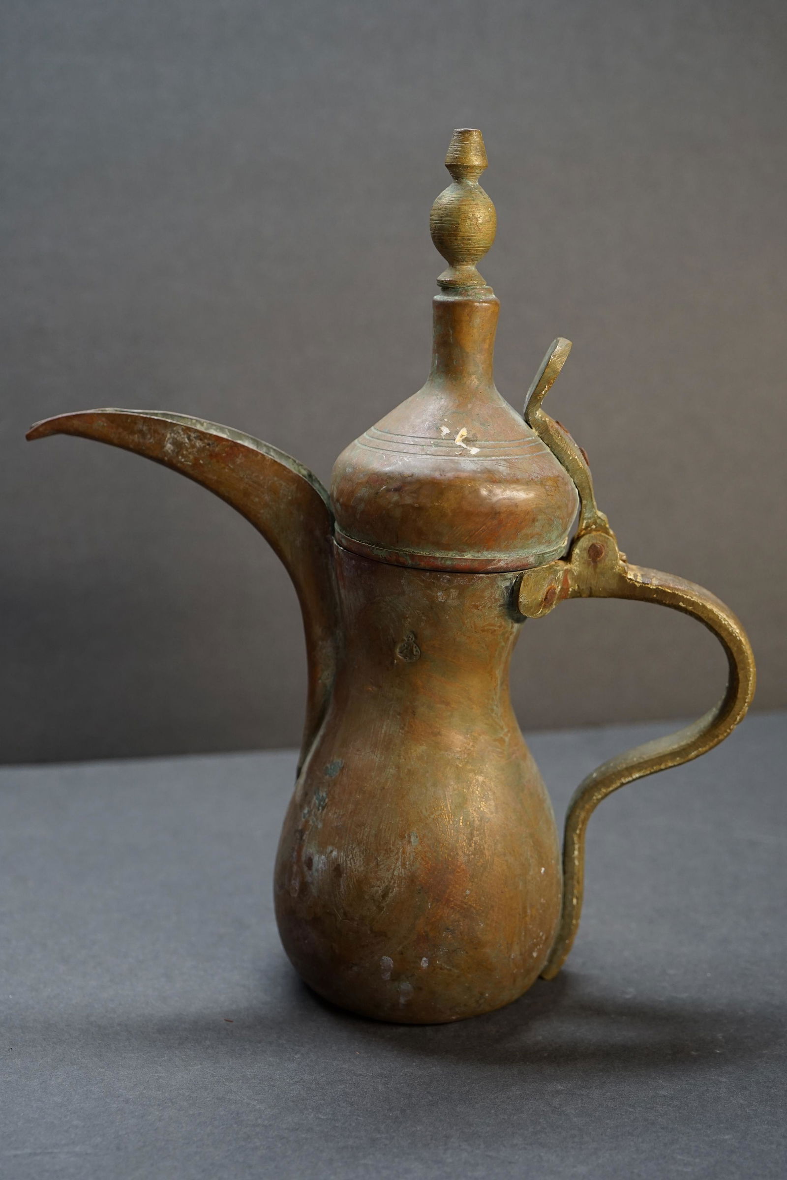 LARGE BRASS ARABIC DALLAH SIGNED (1 of 8)