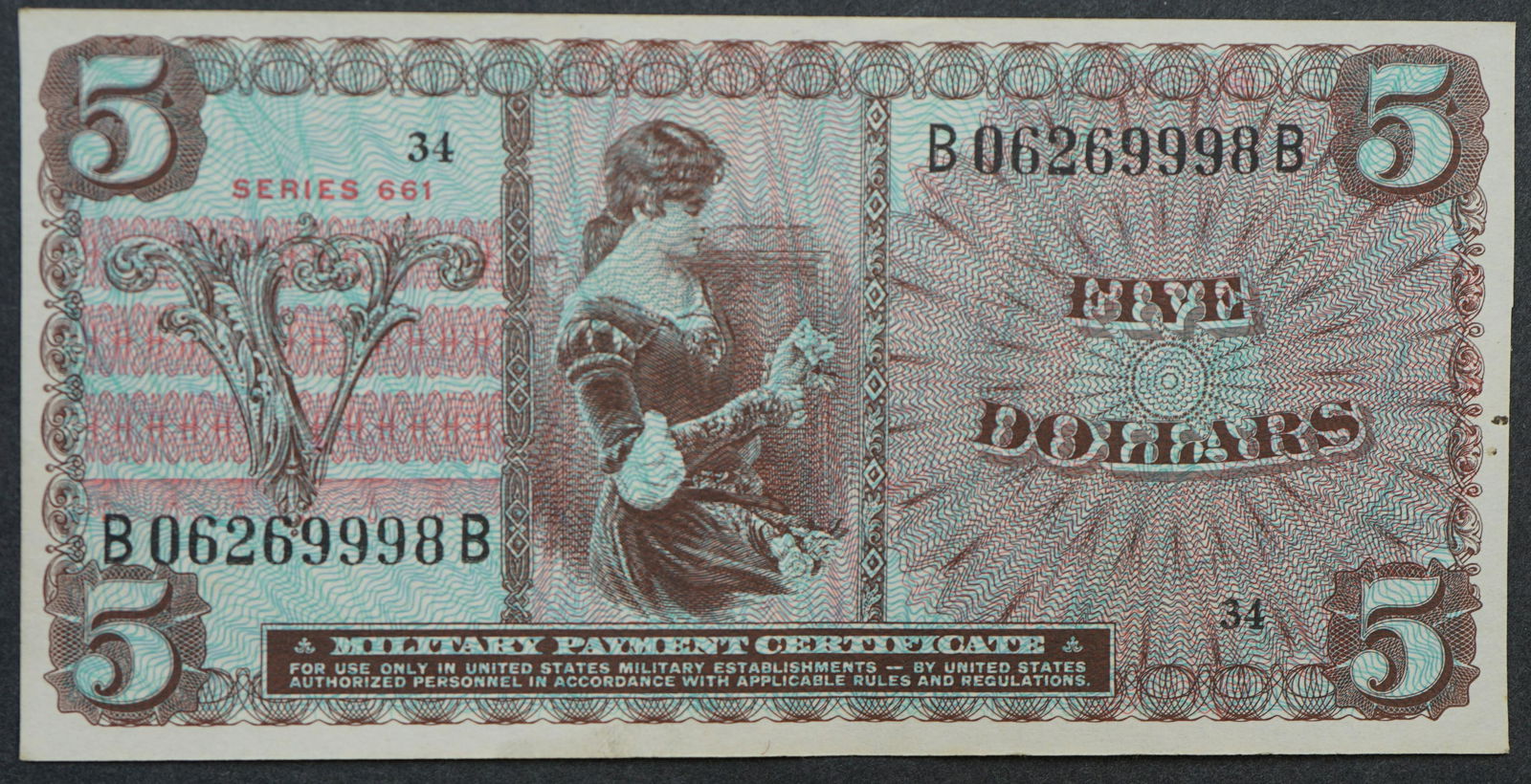 5 DOLLAR MILITARY PAYMENT CERTIFICATE,SERIES 661 (1 of 4)