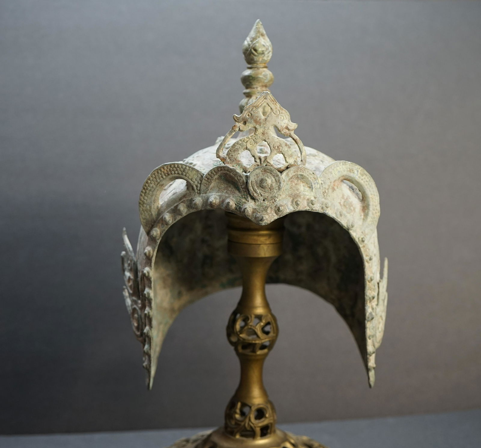 ASIAN METAL HELMET , BIRDS ,DRAGON AND ANIMALS (1 of 16)