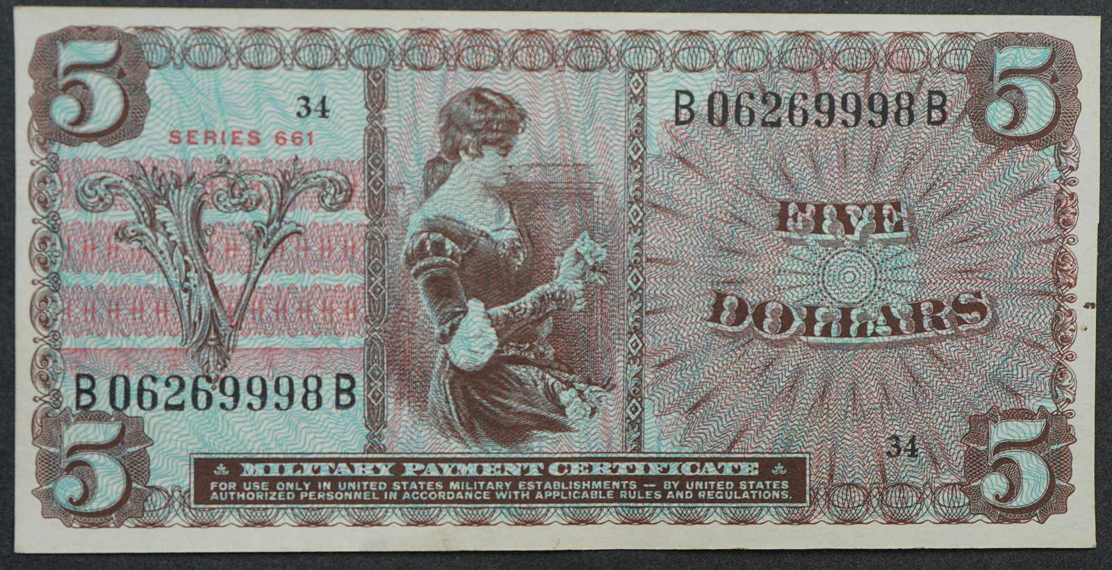 5 DOLLAR MILITARY PAYMENT CERTIFICATE,SERIES 661 (1 of 4)