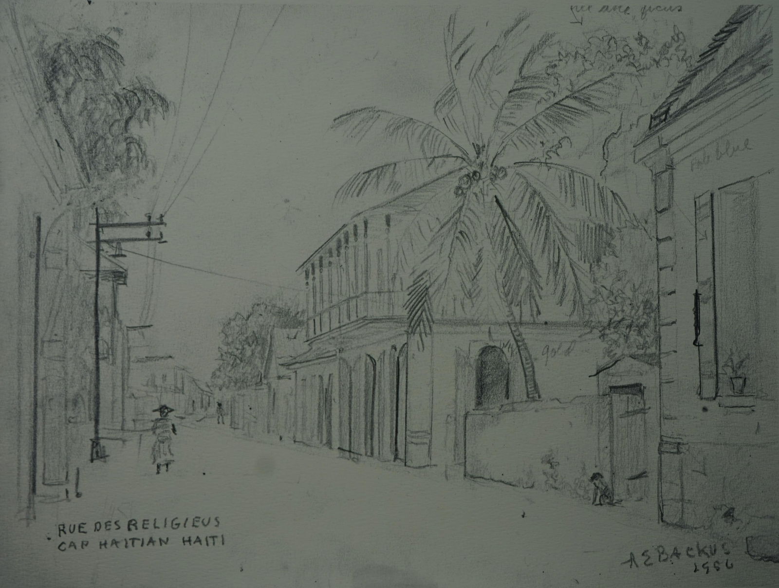 Albert Ernest (Beanie) Backus (American, 1906-1990) ,print , "Rue des religieus" (1 of 6)