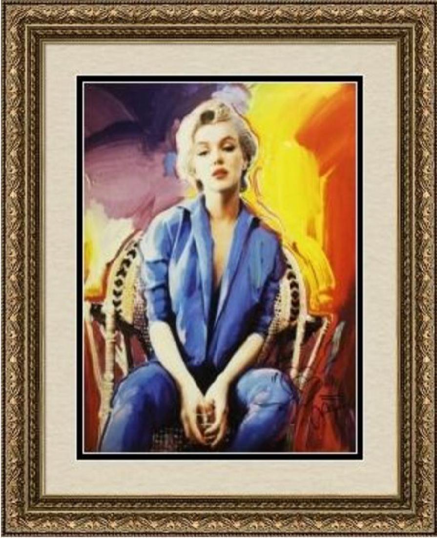 Hand Signed Mixed Media Peter Max: Hand signed mixed media on paper by artist Peter Max titled "Marilyn Monroe". This beautiful work is hand signed by the artist. The unframed dimensions are approx 24 x 18 inches. A certificate of auth