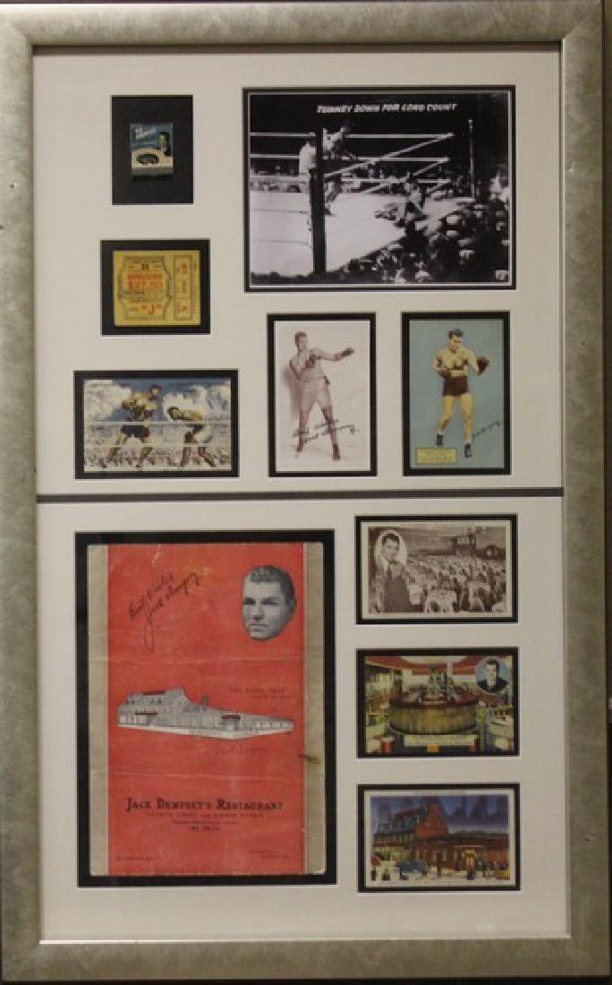 Jack Dampsey Boxing Memorabilia: Custom Framed, Jack Dampsey Boxing Memorabilia,A certificate of authenticity is provided, authentic guaranteed.