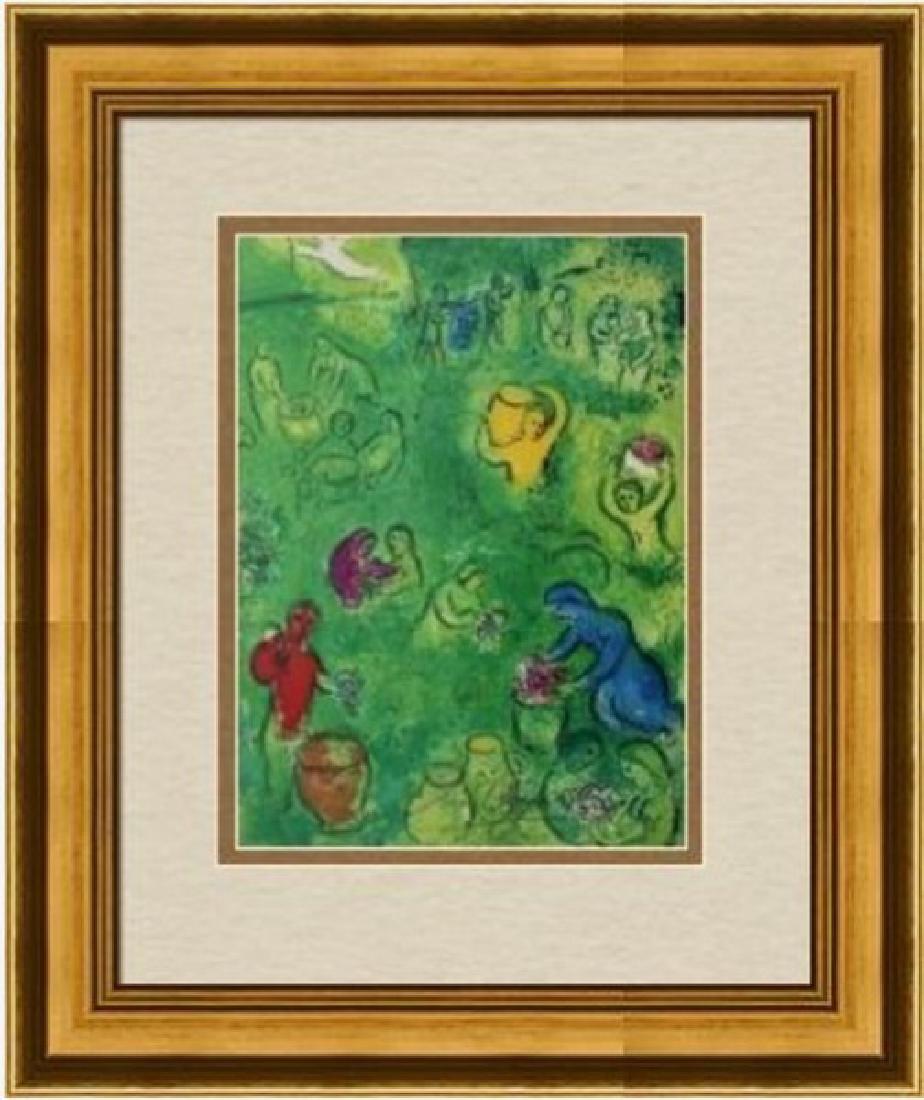 Signed Marc Chagall Lithograph from Daphnis & Chloe: ***FREE SHIPPING TO THE UNITED STATES OF AMERICA*** MARC CHAGALL â€˜The Wine Harvest', from Daphnis and ChloÃ« (M. 330; see C. books 46). Lithograph in colors, 1961, on Arches wove paper, from t
