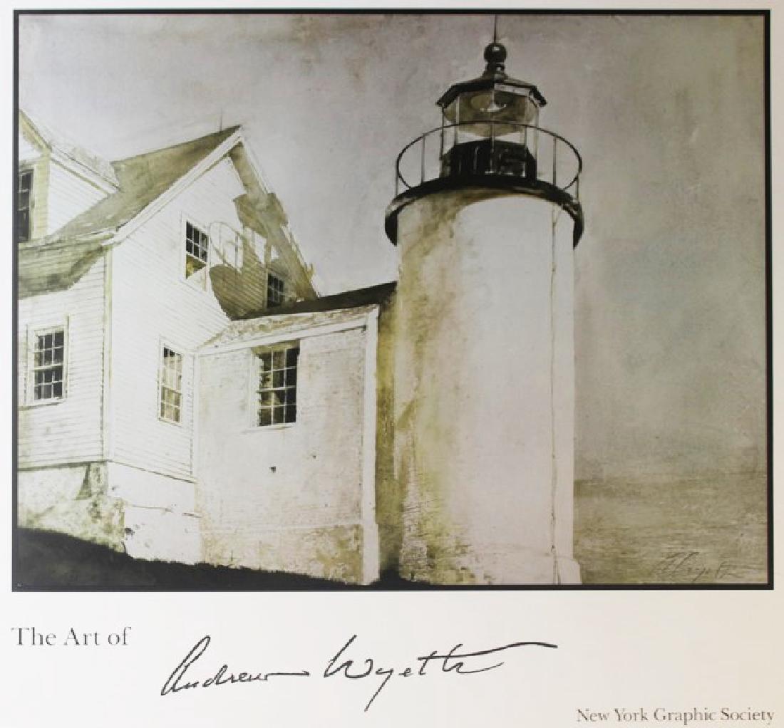 GroundWire Gallery Poster: Artist: Andrew Wyeth, Title: "GroundWire" - The Art of Andrew Wyeth, New York Graphics Society LTD. Medium: Fine Art Lithograph Poster, Hand Signed by the Artist. Size: 28 x 32 Inches