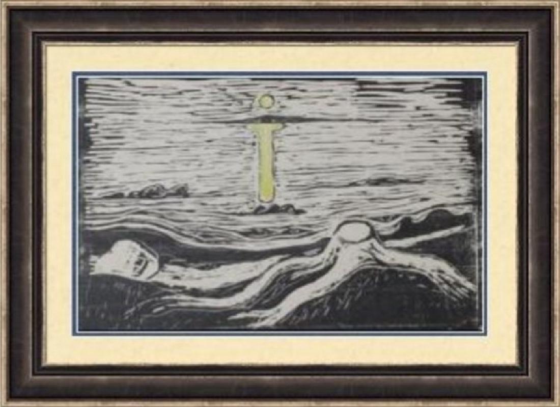 Lithograph Edvard Munch - Mystical Shore 1897: FREE SHIPPING TO THE USA! PROFESSIONALLY CUSTOM GALLERY FRAMED!! Lithograph by Edvard Munch Ã¢â‚¬Å“Mystical Shore 1897Ã¢â‚¬ on paper. This piece was originally housed loose (unbound) in