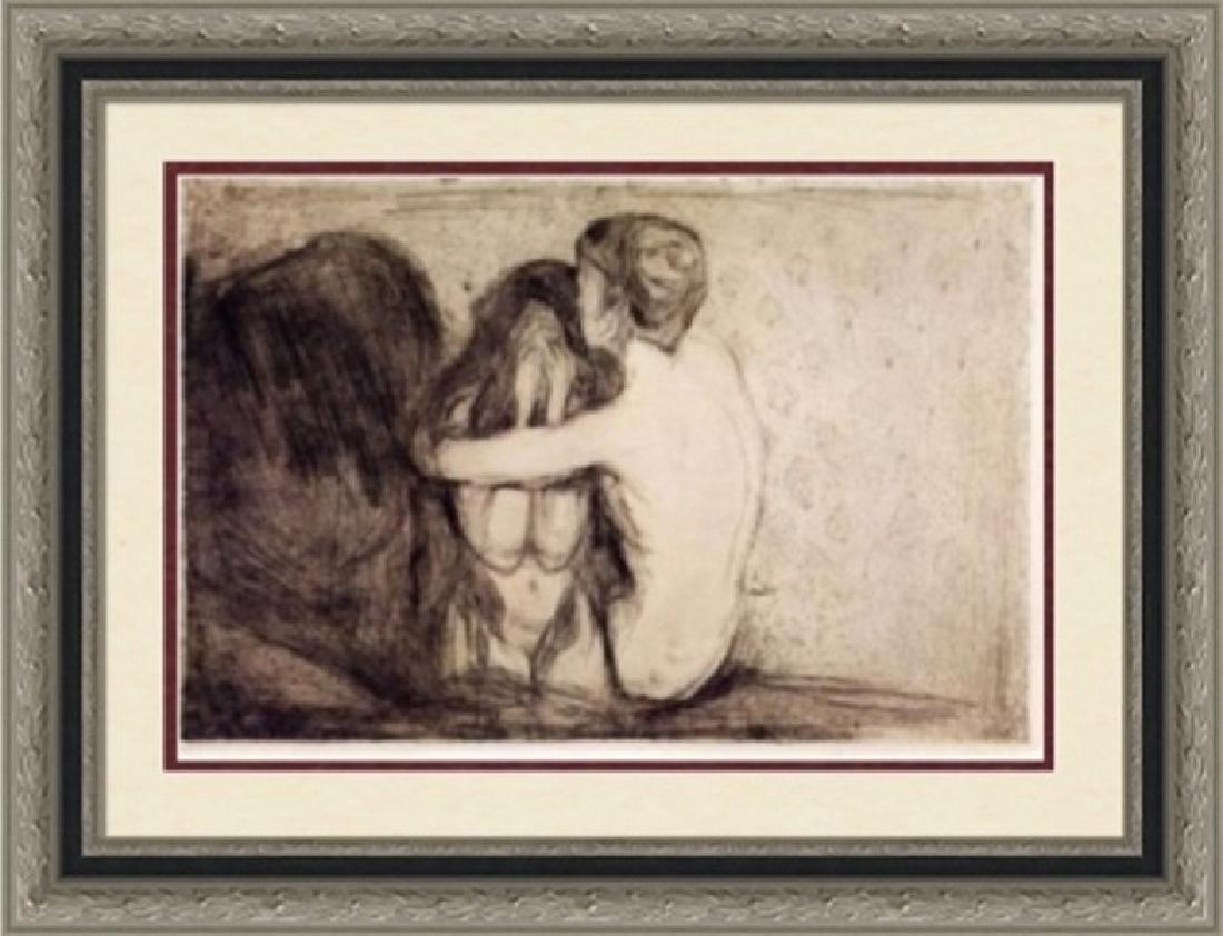 Lithograph Edvard Munch - Consolation 1894: FREE SHIPPING TO THE USA! PROFESSIONALLY CUSTOM GALLERY FRAMED!! Lithograph by Edvard Munch Ã¢â‚¬Å“Consolation 1894Ã¢â‚¬ on paper. This piece was originally housed loose (unbound) in th