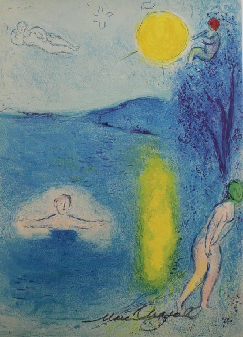 Signed Marc Chagall Lithograph: FREE SHIPPING TO THE USA! PROFESSIONALLY CUSTOM GALLERY FRAMED!! MARC CHAGALL â€˜The Summer Seasonâ€™, from Daphnis and ChloÃ« (M. 329; see C. books 46). Lithograph in colors, 1961, on Arch