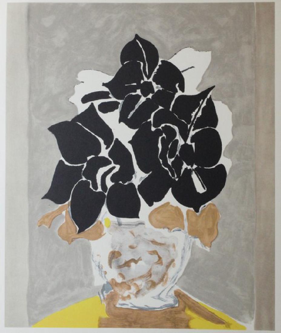 Lithograph Georges Braque - Amaryllis, 1958': FREE SHIPPING TO THE USA! PROFESSIONALLY CUSTOM GALLERY FRAMED! Lithograph by Georges Braque "Amaryllis, 1958'" (Maeght 1952) on paper. This beautiful work was originally housed loose (unbound) in the