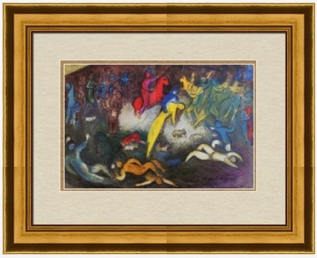Signed Marc Chagall Lithograph: FREE SHIPPING TO THE USA! PROFESSIONALLY CUSTOM GALLERY FRAMED!! MARC CHAGALL â€˜Chloe is Carried off by the Methymneansâ€™, from Daphnis and ChloÃ« (M. 329; see C. books 46). Lithograph in
