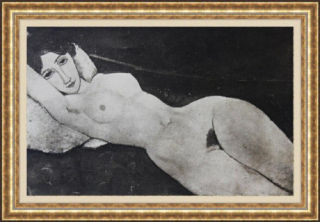 Beautiful Lithograph by Amedeo Modigliani: FREE SHIPPING TO THE USA! PROFESSIONALLY CUSTOM GALLERY FRAMED! Lithograph on paper by artist Amedeo Modigliani from book suite. This lithograph was originally housed loose (unbound) in the portfolio.