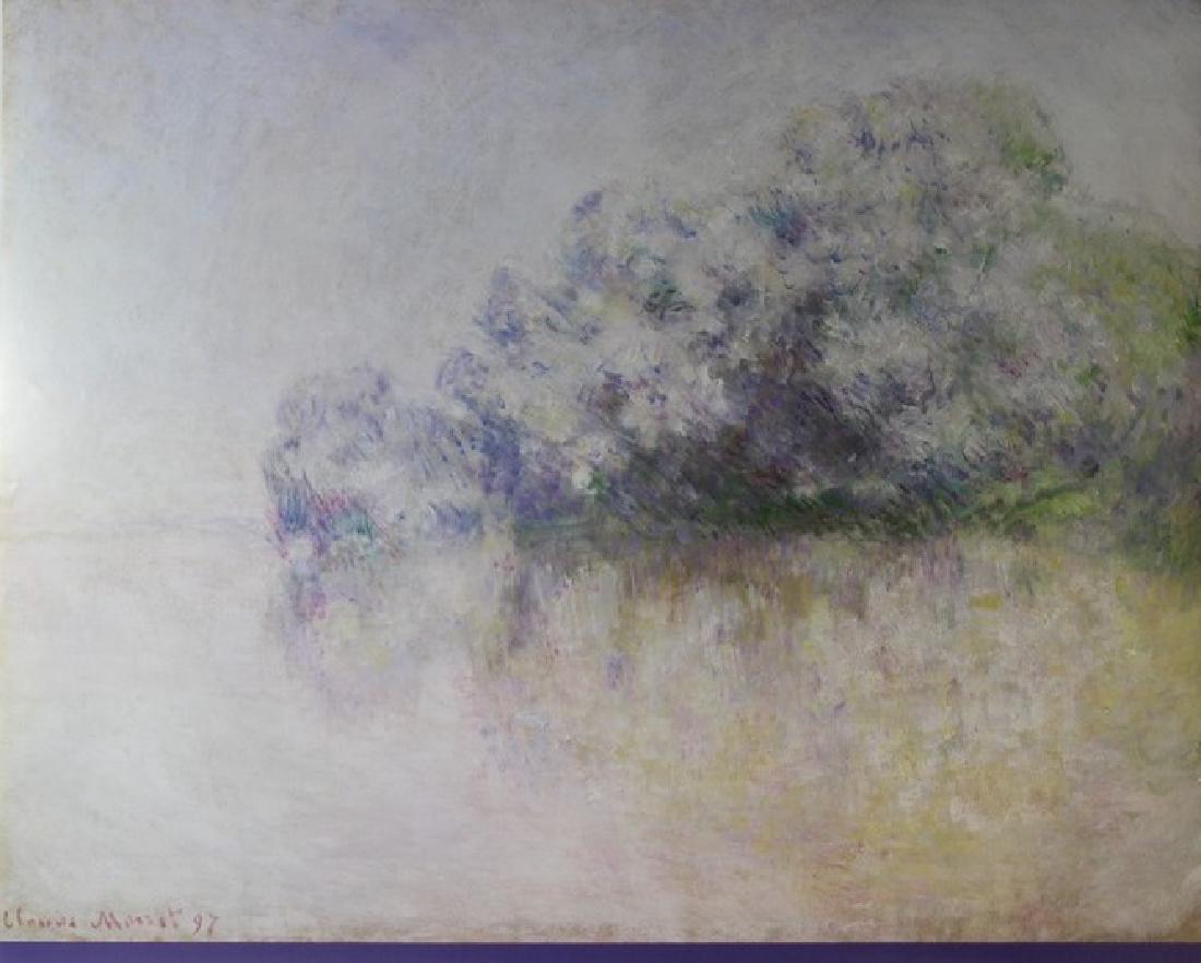 Signed Lithograph Claude Monet: Lithograph on paper by artist Claude Monet. This beautiful work was originally housed loose (unbound) in the portfolio and signed. The unframed dimensions are approx 37 x 24 inches. An in-house certif