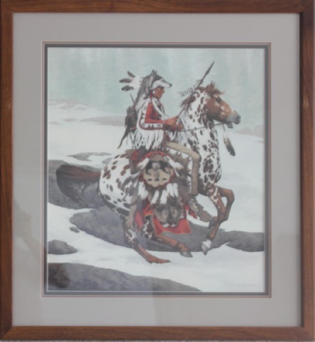 Gaurdian Spirits by Bev Doolittle: Title: Guardian Spirits (Forward Facing) Artist: Bev Doolittle Medium: Lithograph Signature: In the Plate Size: 31 x 28 Inches Certificate of Authenticity Included This is an Examination Proof Lithogr