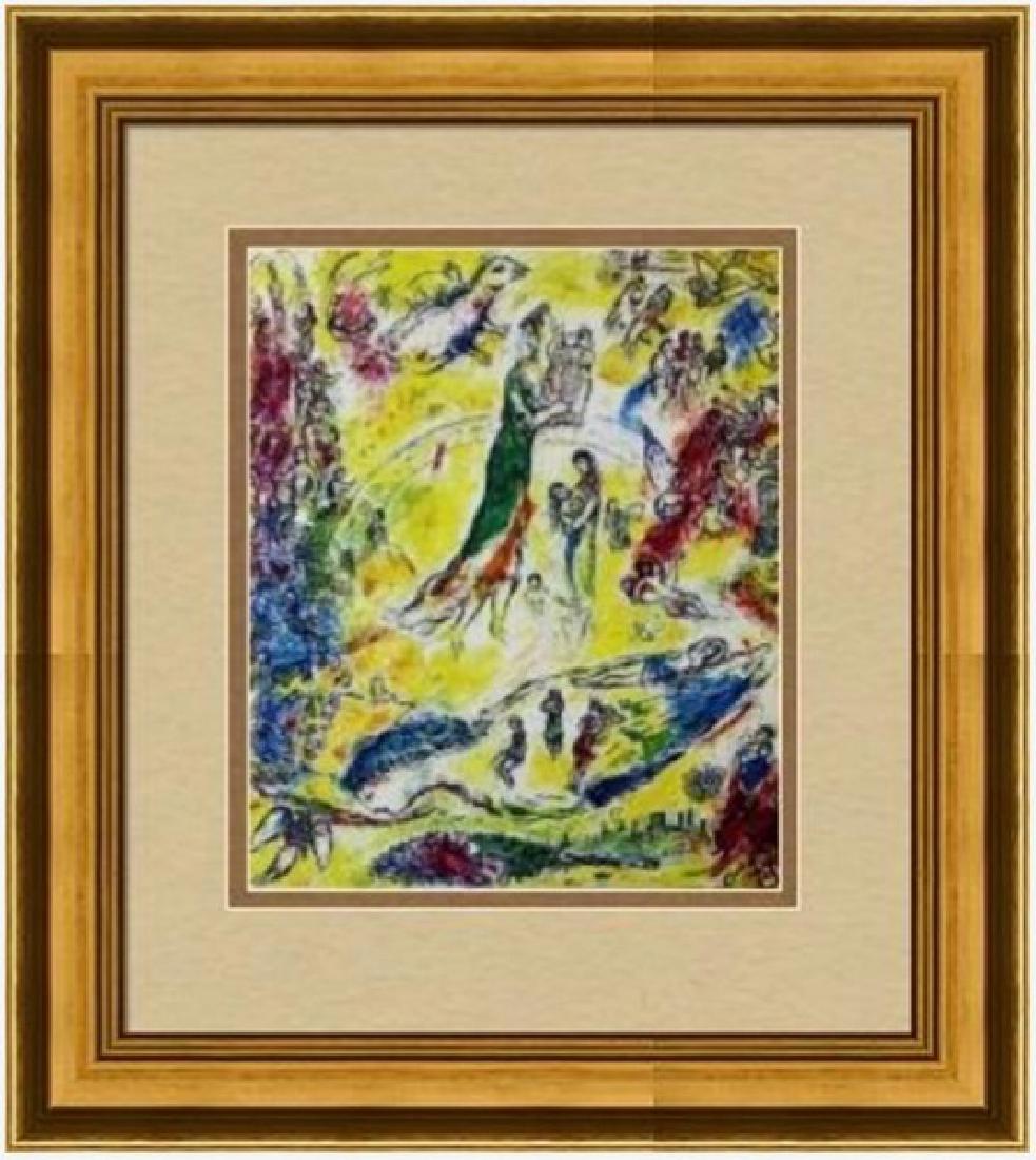Signed Marc Chagall Lithograph: FREE SHIPPING TO THE USA! PROFESSIONALLY CUSTOM GALLERY FRAMED!! MARC CHAGALL Lithograph in colors, on paper, from the signed edition in good age appropriate condition. The unframed dimensions are app