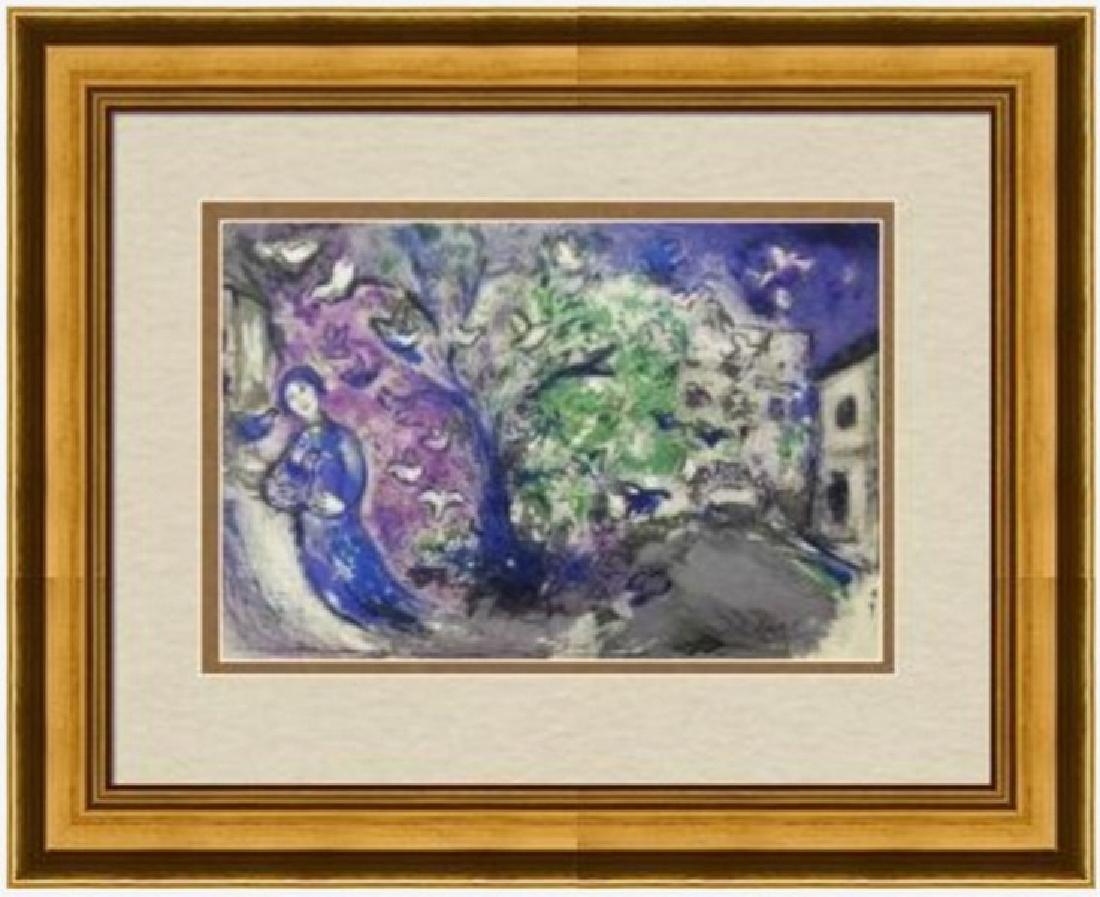Signed Marc Chagall Lithograph: FREE SHIPPING TO THE USA! PROFESSIONALLY CUSTOM GALLERY FRAMED!! MARC CHAGALL â€˜The Bird Chaseâ€™, from Daphnis and ChloÃ« (M. 329; see C. books 46). Lithograph in colors, 1961, on Arches 
