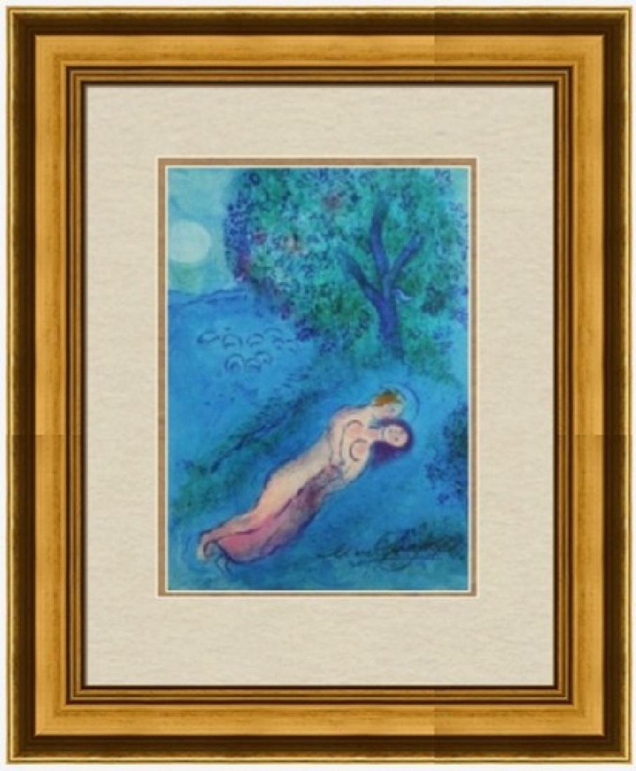 Signed Marc Chagall Lithograph: FREE SHIPPING TO THE USA! PROFESSIONALLY CUSTOM GALLERY FRAMED!! MARC CHAGALL â€˜The Lesson of Philetasâ€™, from Daphnis and ChloÃ« (M. 329; see C. books 46). Lithograph in colors, 1961, on