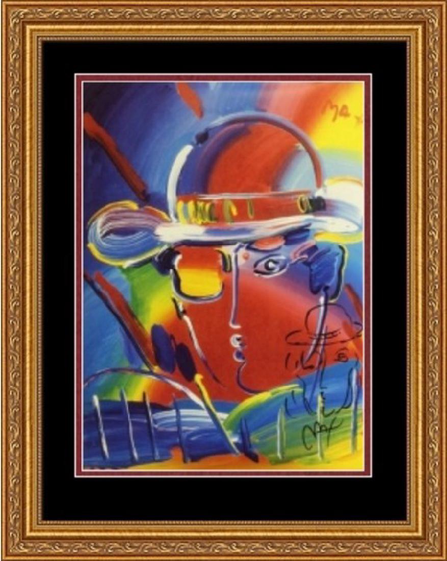 Hand Signed Peter Max Mixed Media - Man: ***FREE SHIPPING WITHIN THE UNITED STATES OF AMERICA*** Hand signed mixed media on paper by artist Peter Max Man. This popular work is hand signed by the artist. The dimensions are approx 24 x 18 inch