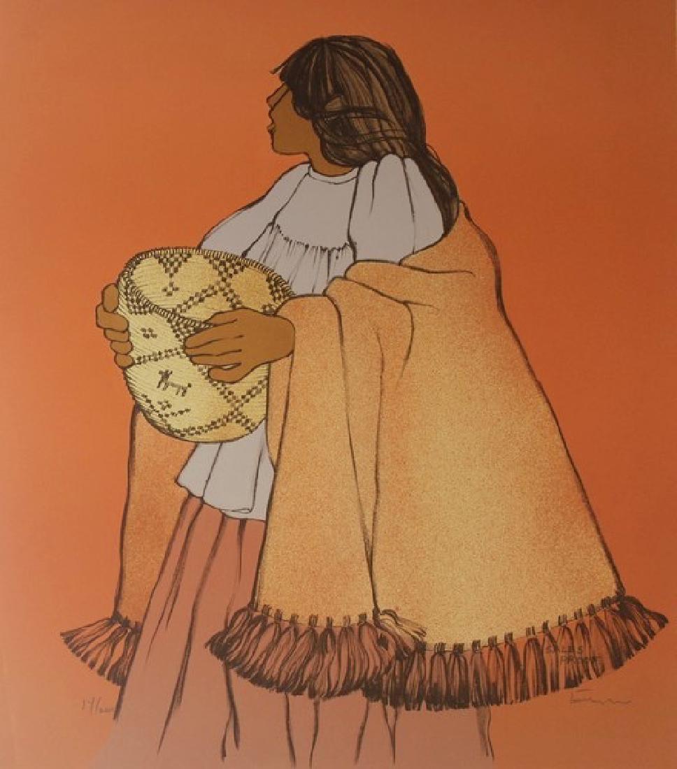 Hand Signed Ltd Ed Katalin Ehling Days End II: Serigraph in colors on wove paper by artist Katalin Ehling titled Days End II. This beautiful work is hand signed by the artist in a limited edition of numbered impressions and unframed. The unframed