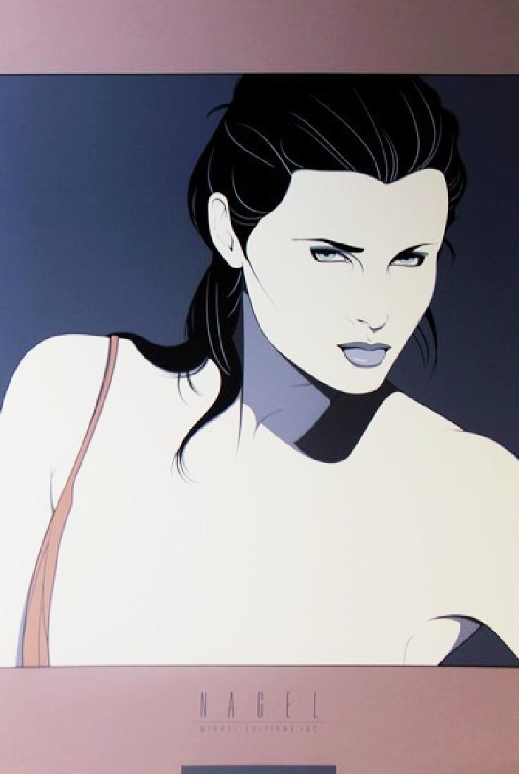 Signed Serigraph by Patrick Nagel: Serigraph on paper by artist Patrick Nagel. This beautiful work was originally housed loose (unbound) in the portfolio and signed. The unframed dimensions are approx 36 x 24 inches. An in-house certif