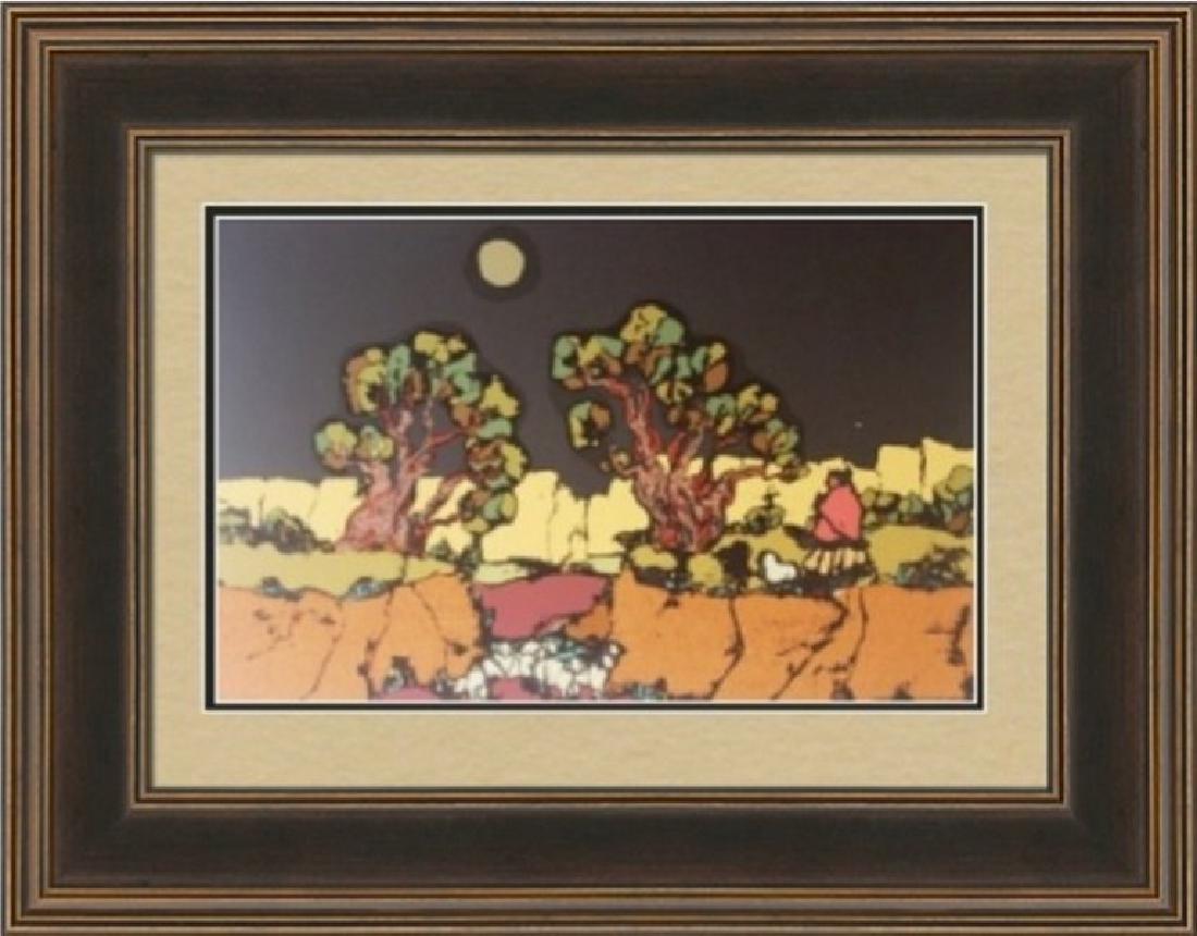 Serigraph Katalin Ehling - Pinions: Serigraph in colors on wove paper by artist Katalin Ehling titled Pinions. This beautiful work is unframed and the dimensions are approx 23 x 18 inches. An in-house certificate of authenticity is prov