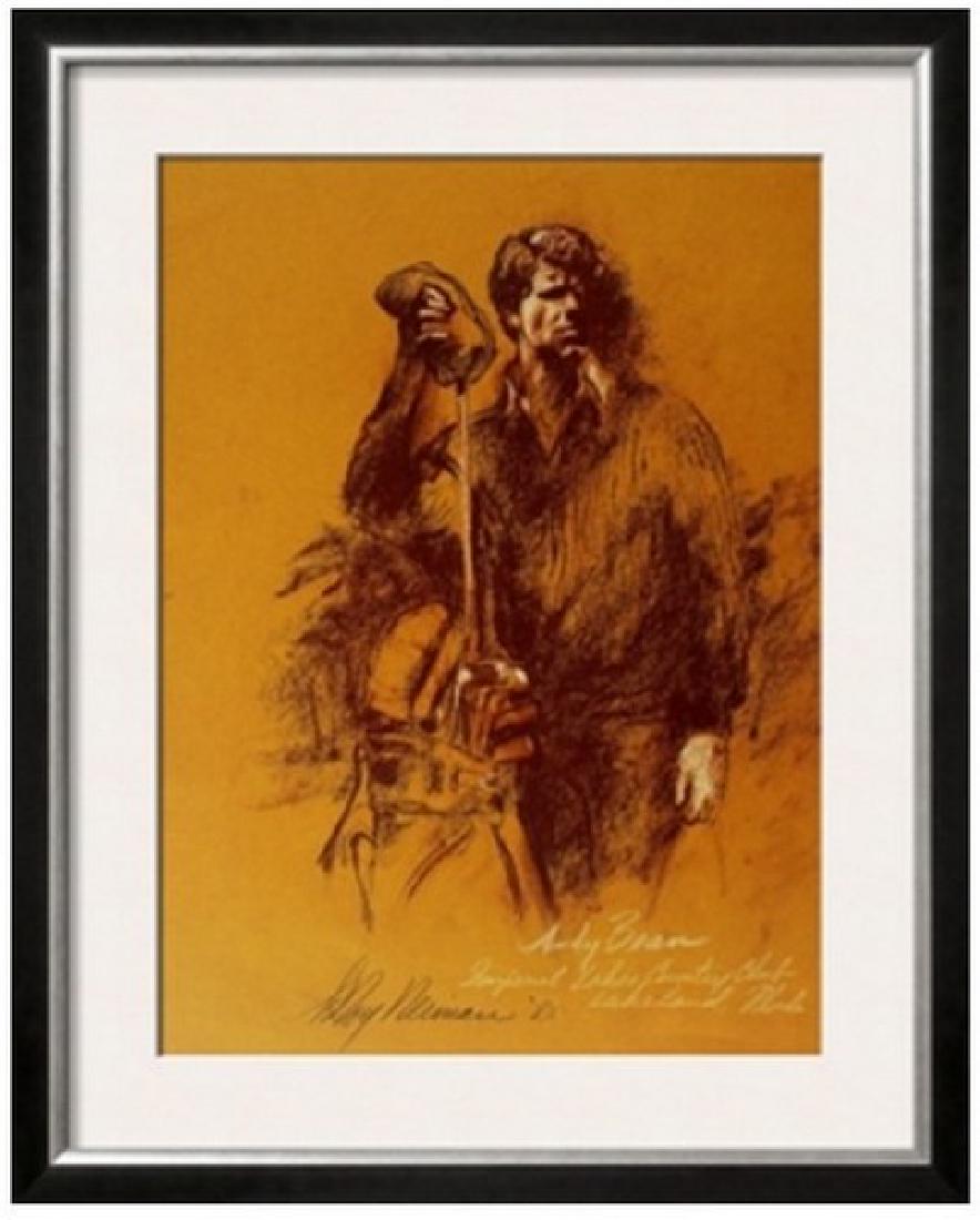 Signed Fine Art Lithograph by LeRoy Neiman: FREE SHIPPING TO THE USA! PROFESSIONALLY CUSTOM GALLERY FRAMED!! Fine art lithograph by renowned artist LeRoy Neiman titled ÒAndy BeanÓ on paper from book suite, signed. This one of a kind piece was