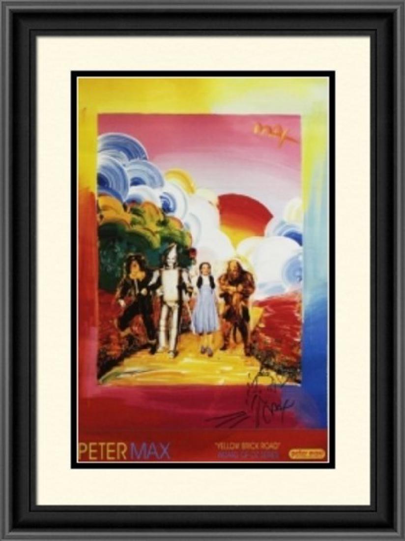 Hand Signed Peter Max Mixed Media - Wizard of Oz: Hand signed mixed media on paper by artist Peter Max The Wizard of Oz. This popular work is hand signed by the artist. The dimensions are approx. 36 x 24 inches. This beautiful work was a part of the