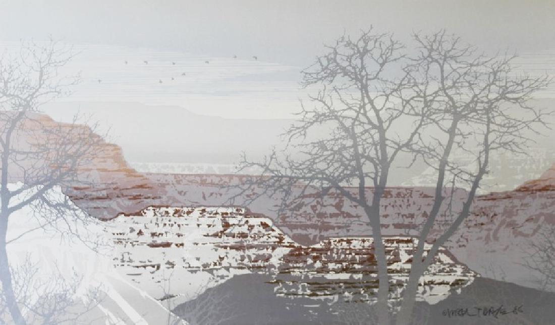 Hand Signed Ltd Ed Lithograph Silver Forest: Lithograph in colors on paper by unknown artist titled Silver Forest. This beautiful work is hand signed by the artist in a limited edition of numbered impressions and is unframed. The unframed dimens