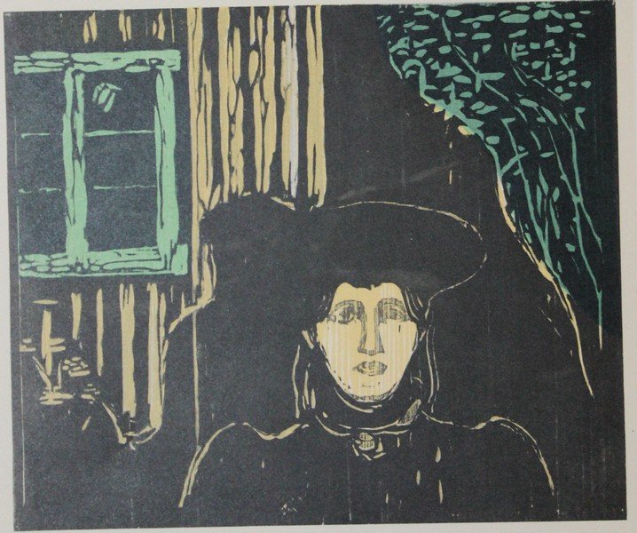 Moonlight I, 1896 - Edvard Munch: Artist: Edvard Munch (Norwegian 1863-1944), Title: Moonlight I, 1896, Medium: Lithograph Print, Edition: n/a, Size: 12 x 10 In.