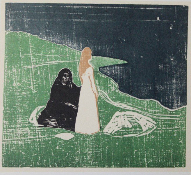 Two Woman on the Shore, 1898 - E. Munch: Artist: Edvard Munch (Norwegian 1863-1944), Title: Two Woman on the Shore, 1898, Medium: Lithograph Print, Edition: n/a, Size: 8 x 10 In.