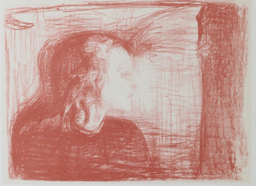 The Sick Child I, 1885'- Edvard Munch: Artist: Edvard Munch (Norwegian 1863-1944), Title: The Sick Child I 1885', Medium: Lithograph Print, Edition: n/a, Size: 8 x 10 In.