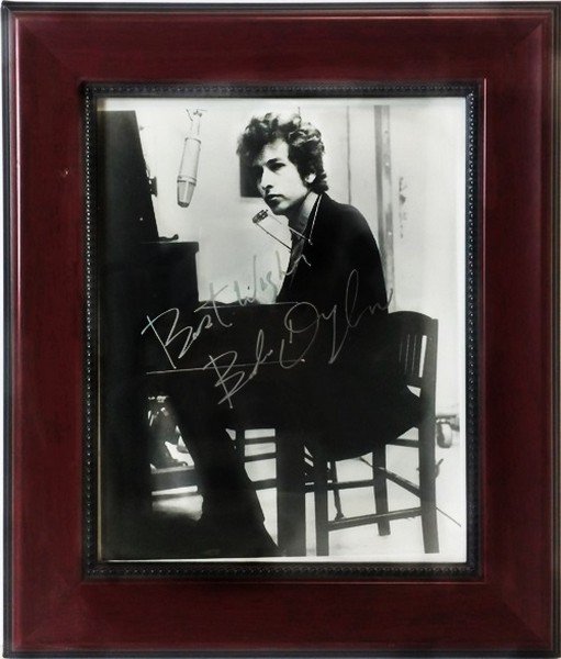 Bob Dylan - Authentic Signed Photo: Authentic Photograph, Personally Signed by Bob Dylan. (born Robert Allen Zimmerman, May 24, 1941) Bopb Dylan is an American singer-songwriter, artist and writer. He has been influential in popular mus