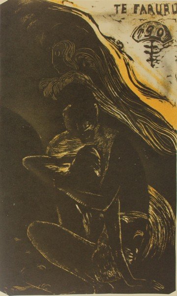 Fine Art Print (after) Paul Gauguin: Artist: Paul Gauguin, Title: Unknown, Medium: Fine Art Print, Plate Signed, Size Approx: 12 x 7 1/2 Inches