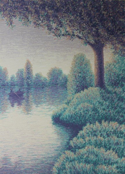 Pissarro's Romance by Scott Nellis: Artist: Scott Nellis, Medium: Serigraph on Heavy Paper, Title: Pissarro's Romance, Hand Signed by the artist, Size Approx. 33 x 24 Inches