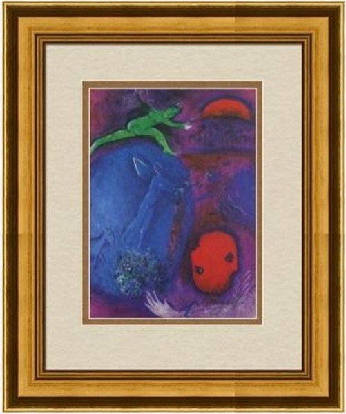 Lithograph by Marc Chagall: Artist: Marc Chagall, Title: Lamon's and Dryas's Dream, From Daphnis and Chloe, (M. 311; See C. Books 46) Medium: Lithograph Print, Signed, Size: 13 x 9 inches Edition: Book Edition,