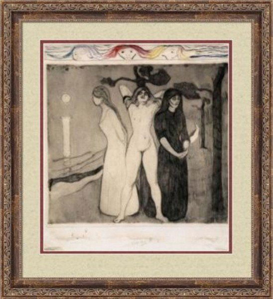 The Woman II 1895 - Edvard Munch: Title: The Woman II - 1896 Artist: Edvard Munch (Norwegian 1863-1944) Medium: Giclee Print Printed: 1991 (after) Size: 13 x 12 Inches Lot Description: Edvard Munch Tribute Print This High Resolution G