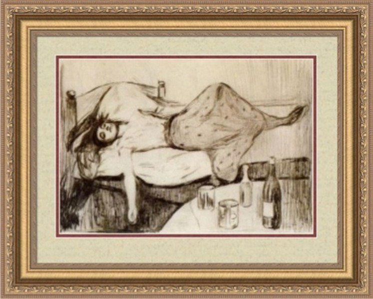 The Day After 1895 - Edvard Munch: Title: The Day After - 1896 Artist: Edvard Munch (Norwegian 1863-1944) Medium: Giclee Print Printed: 1991 (after) Size: 13 x 12 Inches Lot Description: Edvard Munch Tribute Print This High Resolution