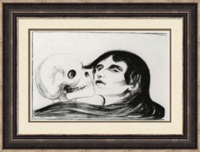 Kiss of Death 1899 - Edvard Munch: Title: Kiss of Death - 1899 Artist: Edvard Munch (Norwegian 1863-1944) Medium: Giclee Print Printed: 1991 (after) Size: 16 x 12 Inches Lot Description: Edvard Munch Tribute Print This High Resolution
