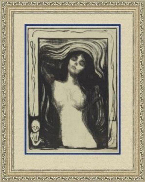 Madonna 1895 - Edvard Munch: Title: Madonna Liebendes Weib - 1895 Artist: Edvard Munch (Norwegian 1863-1944) Medium: Giclee Print Printed: 1991 (after) Size: 16 x 11 Inches Lot Description: Edvard Munch Tribute Print This High Re