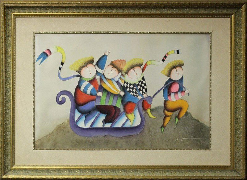 Original Oil Attrb. To Graciela Boulanger: Original, Oil Painting on Canvas, Hand Signed by the artist, (Signature not Legible, Artwork is in the style of Graciela Boulanger) Size Approx. 49 x 35 Inches Comes with a Certificate of Authenticity