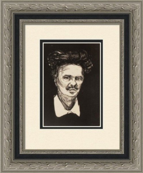 August Strindberg 1896' - Edvard Munch: Artist: Edvard Munch (Norwegian 1863-1944), Title: August Strindberg 1896', Medium: Lithograph Print, Edition: n/a, Size: 8 x 6 In.
