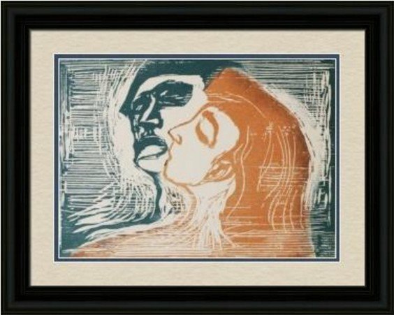 The Kiss 1905' - Edvard Munch: The Kiss 1905 Artist: Edvard Munch (Norwegian 1863-1944) Medium: Giclee Tribute Print (after the artist) Printed: after 1991 Dimensions: 12 x 9 Inches This Giclee Tribute Print Comes Professi