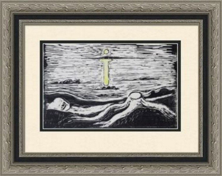 Mystical Shore 1897' - Edvard Munch: Artist: Edvard Munch (Norwegian 1863-1944), Title: Mystical Shore 1897', Medium: Lithograph Print, Edition: n/a, Size: 4 1/2 x 6 1/2 Inches