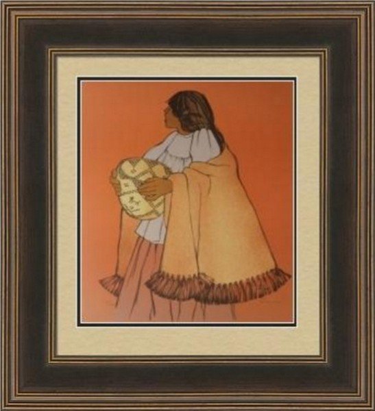 Days End II - Katalin Ehling: Artist: Katalin Ehling Medium: Serigraph, Title: Standing Indian, Limited Edition, Hand Signed, Size Approx. 24 x 20 Inches