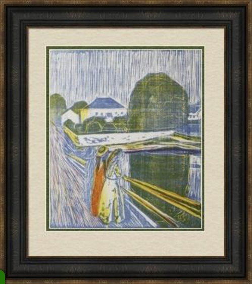 Madchen auf der Brucke 1920-Edvard Munch: Madchen auf der Brucke/Girls on the Bridge 1920 Artist: Edvard Munch (Norwegian 1863-1944) Medium: Lithograph Print (after the artist) Dimensions: 12 x 9 Inches Edvard Munch (December 1863 - Janua