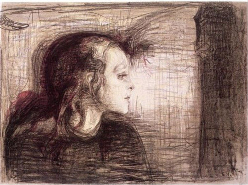 The Sick Child 1896' - Edvard Munch: Artist: Edvard Munch (Norwegian 1863-1944), Title: The Sick Child 1896' , Medium: Giclee Print, Style: Expressionsim, Edition: n/a, Size: 12 x 8 In. The Norwegian artist Edvard Munch (1863-1944) is re
