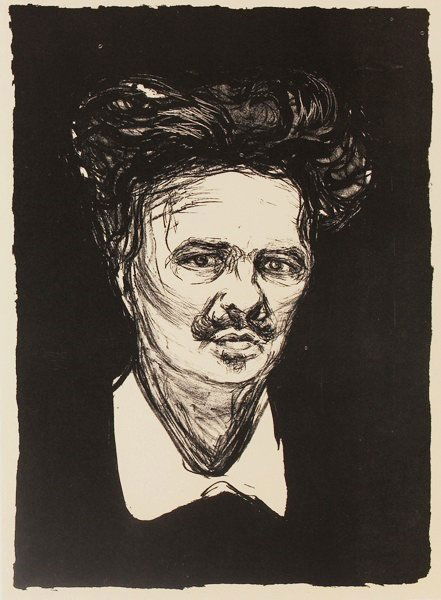 August Strindberg 1896' - Edvard Munch: Artist: Edvard Munch (Norwegian 1863-1944), Title: August Strindberg 1896', Medium: Lithograph Print, Edition: n/a, Size: 8 x 6 In.