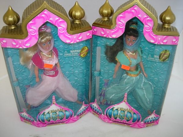 2 I DREAM OF JEANNIE #1 #125 BARBIE DOLL LOT MIB NR: MAGIC LOT OF 2 "I DREAM OF JEANNIE" DOLLS ONE EPISODE #1 THE LADY IN THE BOTTLE AND THE OTHER EPISODE #125 MY SISTER THE HOMEWRECKER. BOTH MINT IN ORIGINAL BOX.